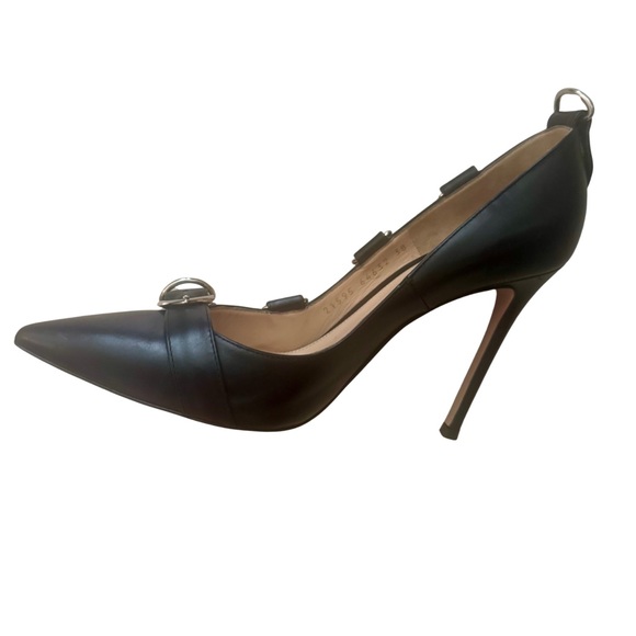 Gianvito Rossi Clash Black Leather Heels with Bucle Detail - Picture 6 of 15